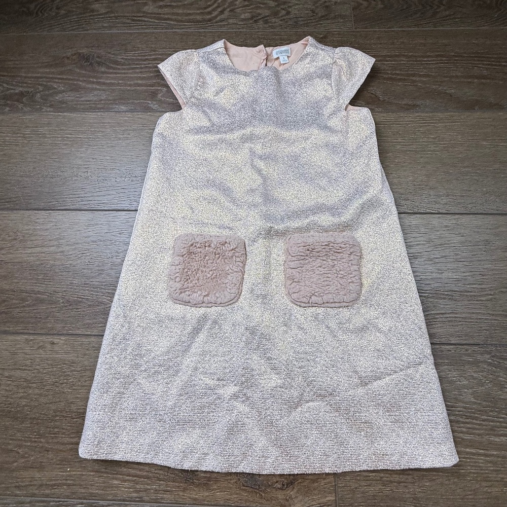 Gymboree Girls Shift Dress Rose Gold, Special Occasion, Holiday, Size 7